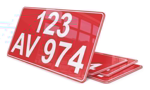Plaque immatriculation Rouge GEX Zone Franche 30x15