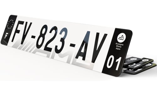 Plaque immatriculation noire Fond bas Mercedes AMG