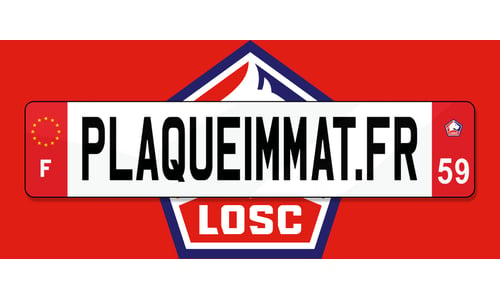 Plaque immatriculation Lille Olympique