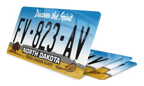 Plaque immatriculation Dakota du Nord USA 30x15