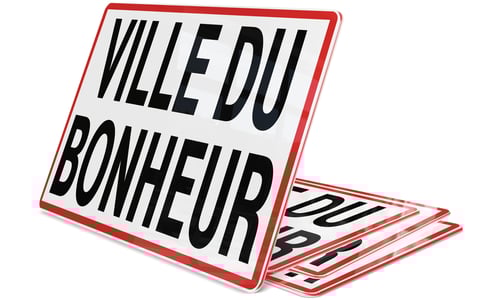 Panneau Ville Personnalisée 27,5x20 2 ligne