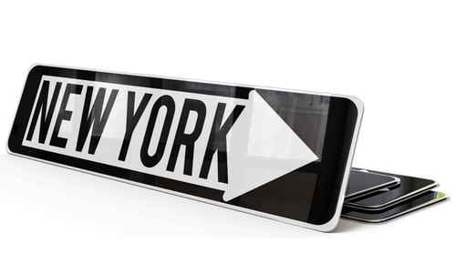 Plaque Panneau NEW YORK personnalisable