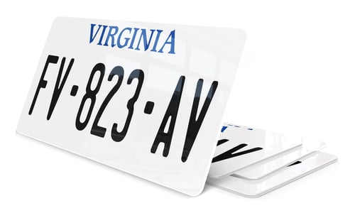 Plaque immatriculation Virginie 2 USA 30x15