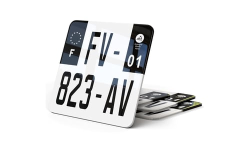 Plaque immatriculation Moto enduro Noire 10x10cm