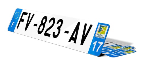 Plaque d'immatriculation Charente-Maritime 17