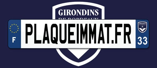 Plaque immatriculation Girondins de Bordeaux