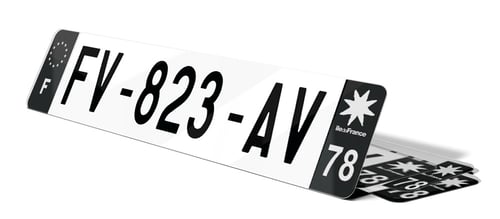 Plaque d'immatriculations noires Yvelines 78