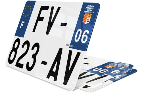 Plaque d'immatriculation 27,5x20 cm Alpes-Maritimes 6