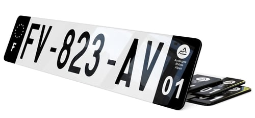 Plaque immatriculation Noire 45,5x10 cm