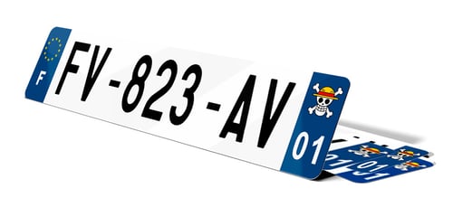 Plaque immatriculation logo Luffy