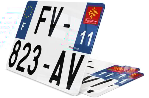 Plaque d'immatriculation 27,5x20 cm Aude 11