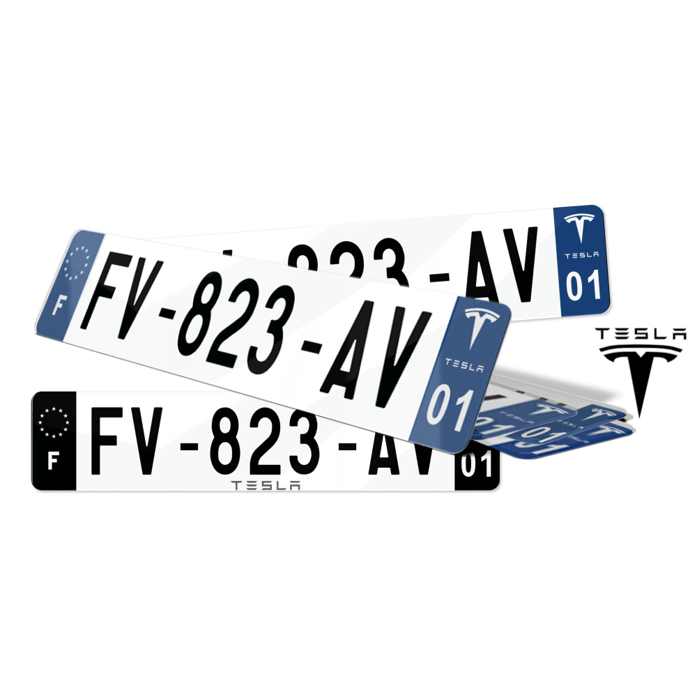 Plaque Immatriculation pour voiture TESLA Plaque Immat