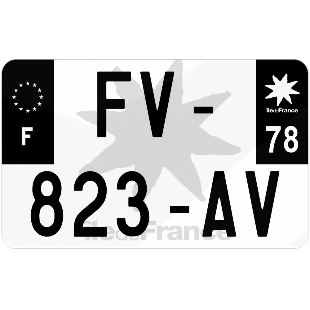 Autocollants Plaque Immatriculation HADEXIA - Logo Région + Département - Lot De 2 Stickers