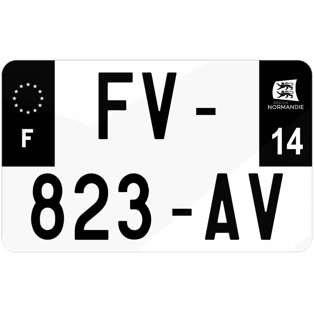 Autocollant Décoratif Région Haute-Normandie (27) Pour Plaque D'Immatriculation - Noir - Par Hadexia