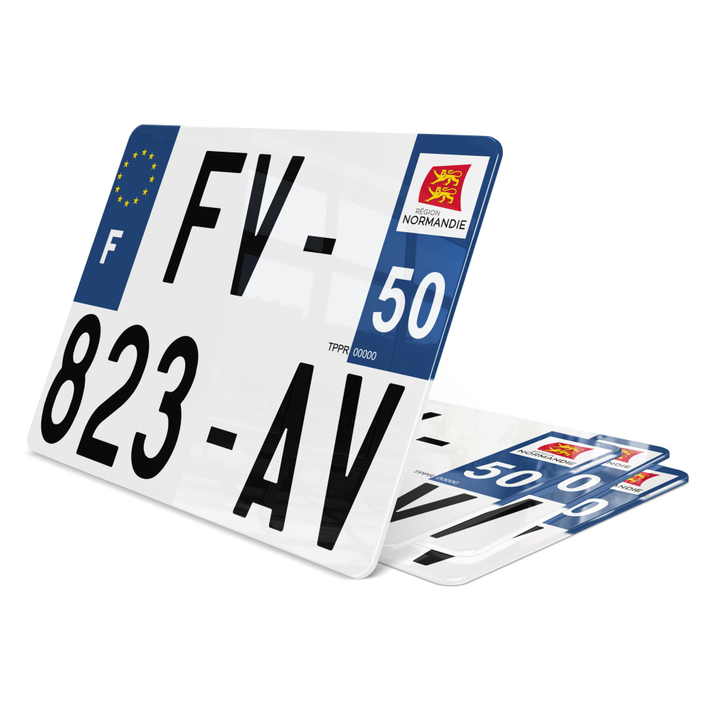 2 Autocollants Plaque Immatriculation Auto 50 Manche - Département