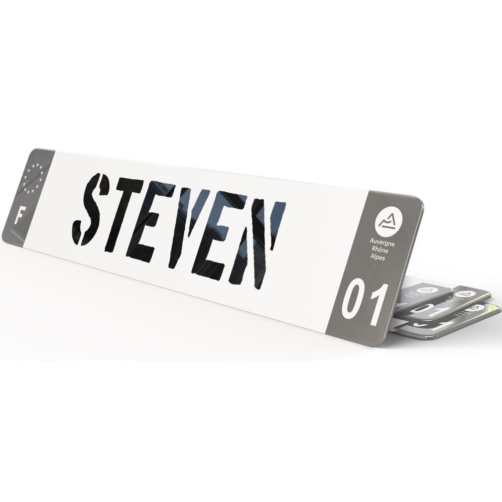 Plaque Voiture Personnalisable Avec Prénom - Plexiglas Ultra-résistant - Dimensions 520x110 Mm