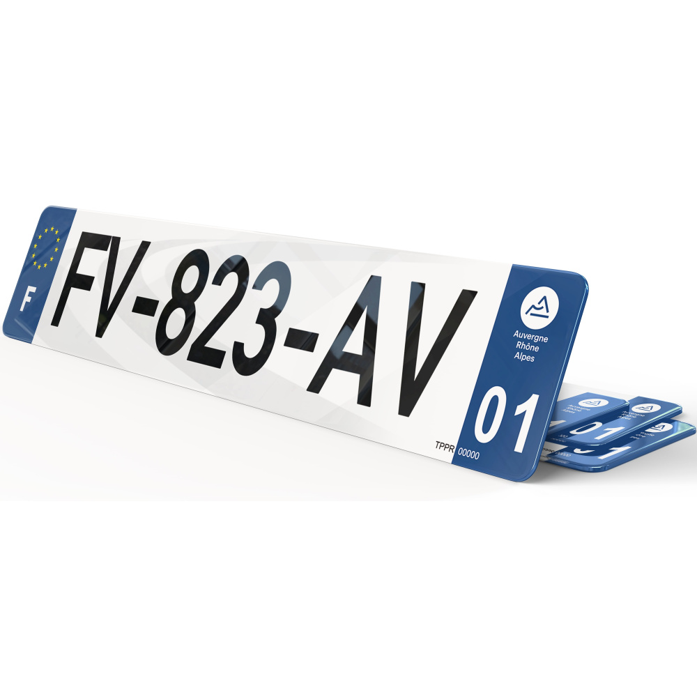 2 Plaques Immatriculation Voiture Homologuées 520x110mm - Plastique Anti-Choc Anti-UV Made In France