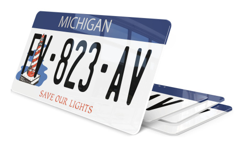 Plaque immatriculation Michigan Save Our Lights USA 30x15