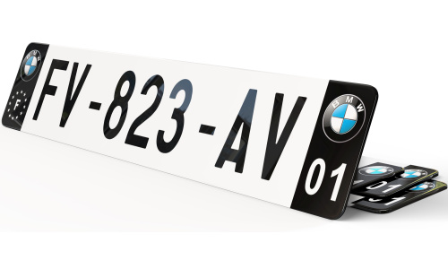 Plaque immatriculation Noire Eurofrance BMW