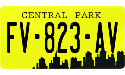 Plaque immatriculation NY Central Park USA 30x15cm