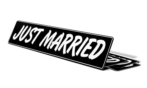 Plaque immatriculation Just Married