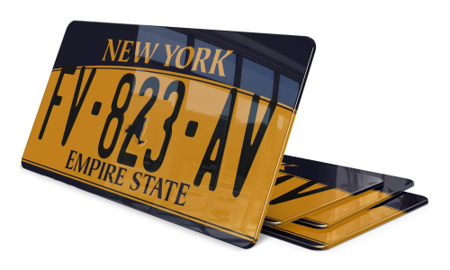 Plaque immatriculation New York Empire State Orange USA 30x15