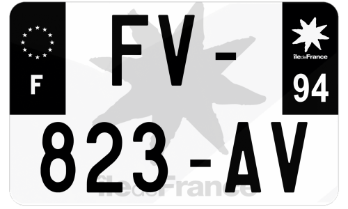 Plaque d'immatriculation moto noire fond logo Val-de-Marne 94