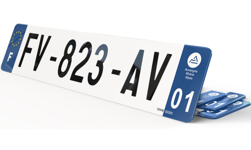 Plaque d'immatriculation auto (52x11) 2023