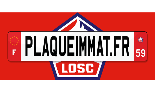 Plaque immatriculation Lille Olympique