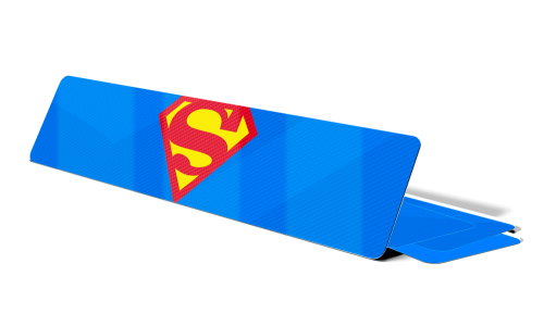 Plaque décorative fond logo Superman carbone