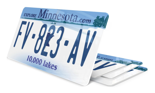 Plaque immatriculation Minnesota bleu USA 30x15