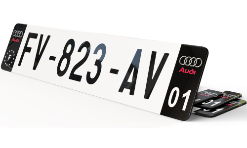 Plaque immatriculation Noire Eurofrance Audi