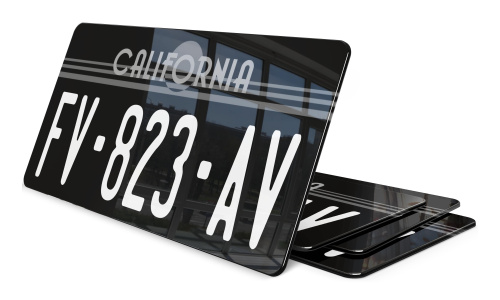 Plaque immatriculation California Noire USA 30x15