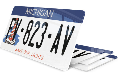 Plaque immatriculation Michigan Save Our Lights USA 30x15