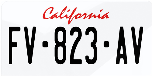 Plaque immatriculation California USA 30x15cm