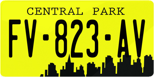 Plaque immatriculation NY Central Park USA 30x15cm