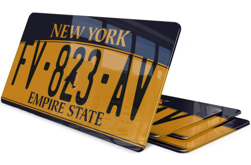 Plaque immatriculation New York Empire State Orange USA 30x15