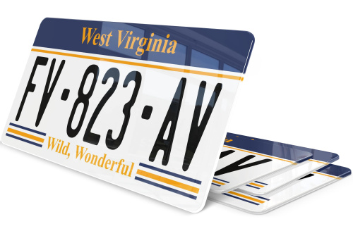 Plaque immatriculation Virginie de l'ouest 2 USA 30x15