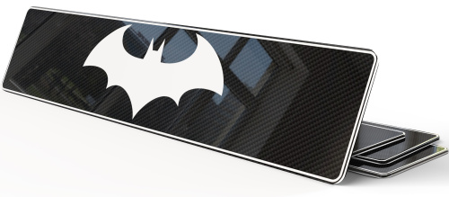 Plaque décorative fond logo batman carbone