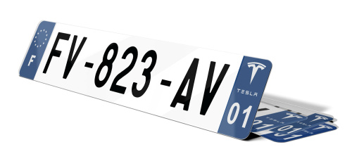Plaque immatriculation Tesla Logo