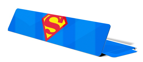 Plaque décorative fond logo Superman carbone