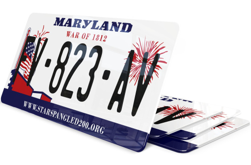 Plaque immatriculation Maryland 1812 USA 30x15