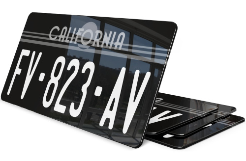 Plaque immatriculation California Noire USA 30x15