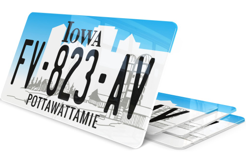 Plaque immatriculation Iowa USA 30x15