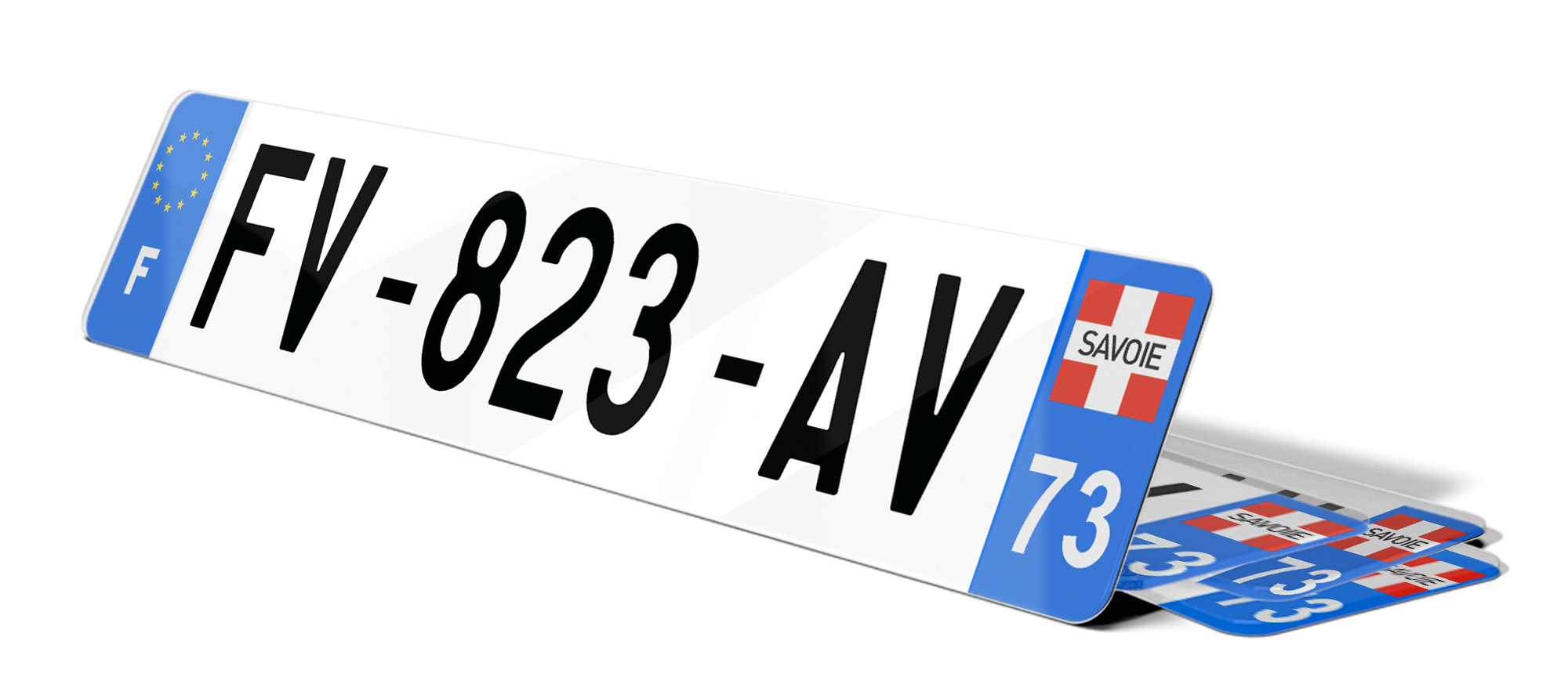 Autocollant Sticker Plaque d'immatriculation Moto 74 Croix de Savoie
