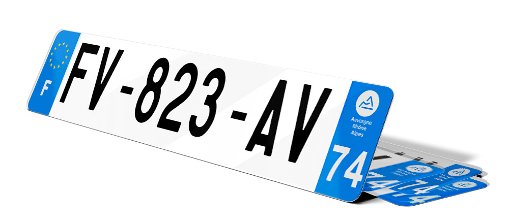Sticker plaque immatriculation département 74 Haute Savoie